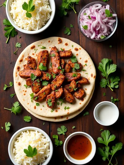 Easy BBQ Chicken Flatbread - ingredients preparation
