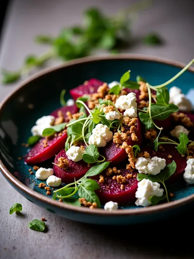 Beetroot Feta Walnut Salad - ready to serve