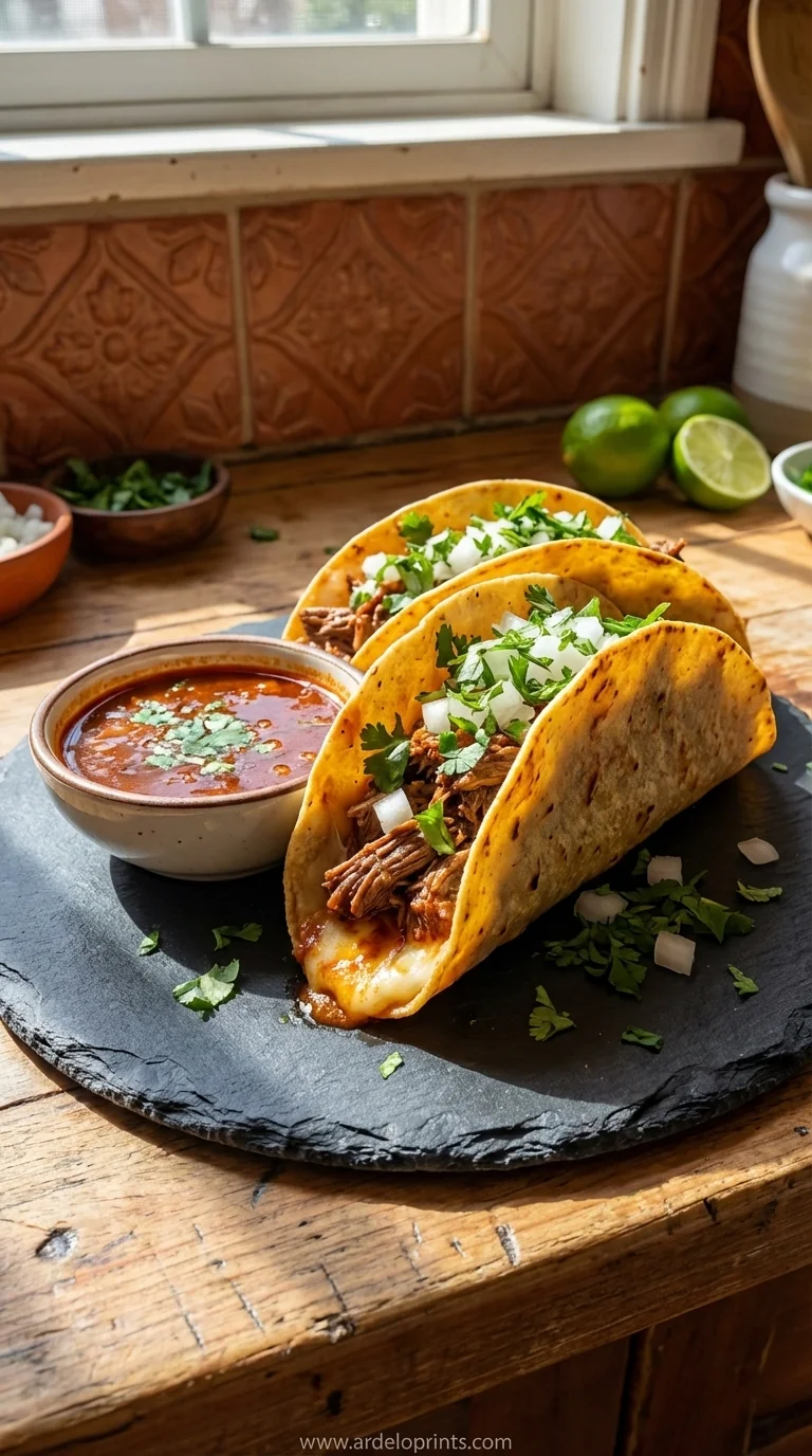 Crock Pot Birria Tacos Recipe: Easy & Delicious - feature image