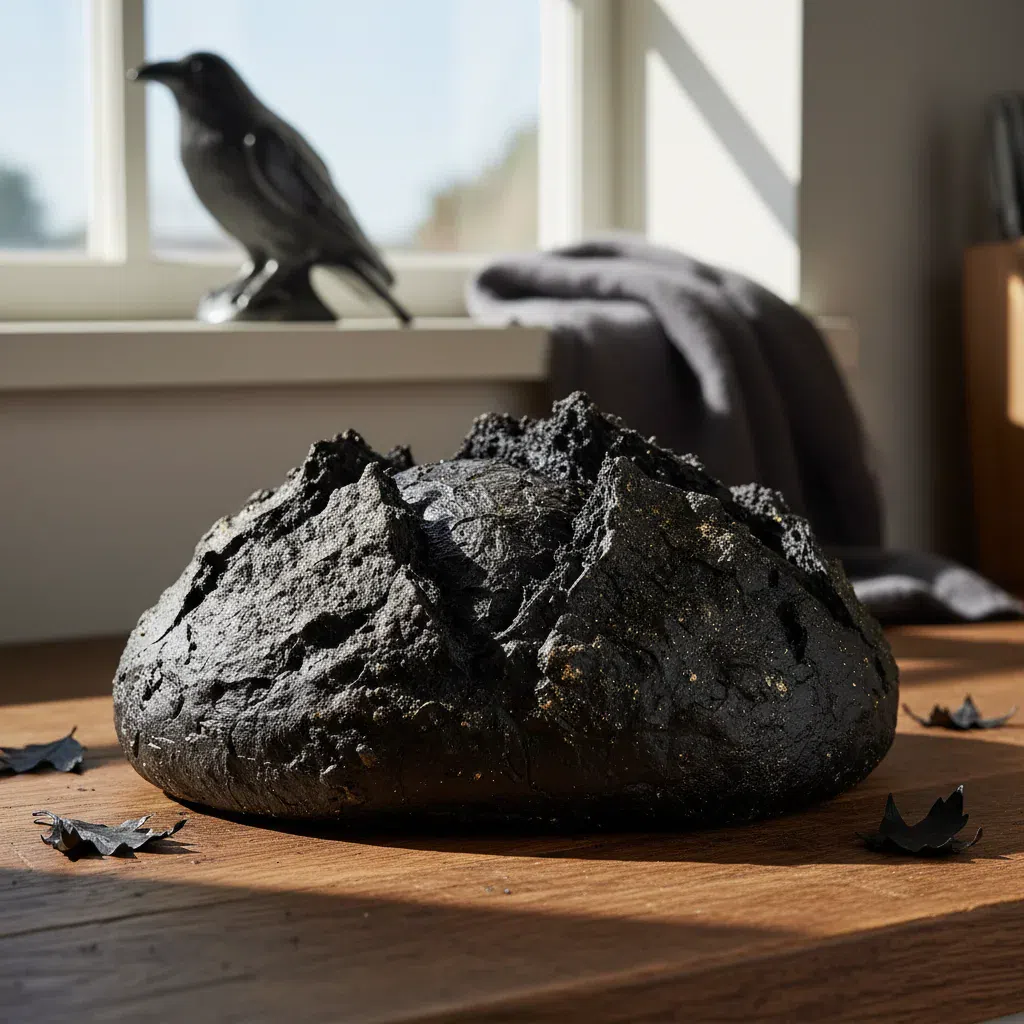 Spooky Black Halloween Brimstone Bread, perfect for parties.