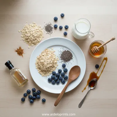 Blueberry Chia Overnight Oats - cooking process
