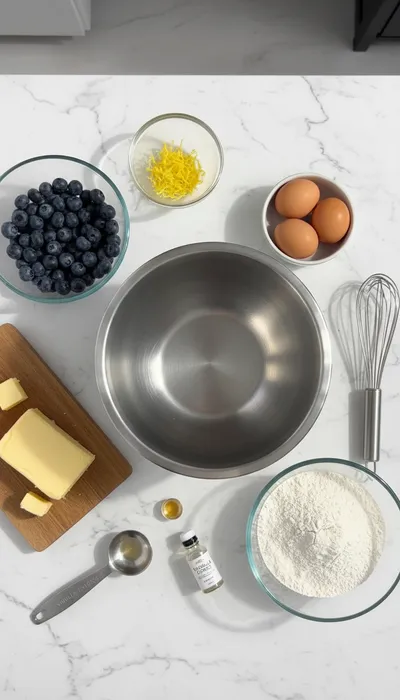 Blueberry Lemon Loaf - cooking process