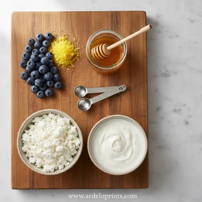 Blueberry Lemon Zest Cottage Cheese Bites - cooking process