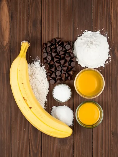 Brown Butter Chocolate Chip Banana Bread - ingredients preparation