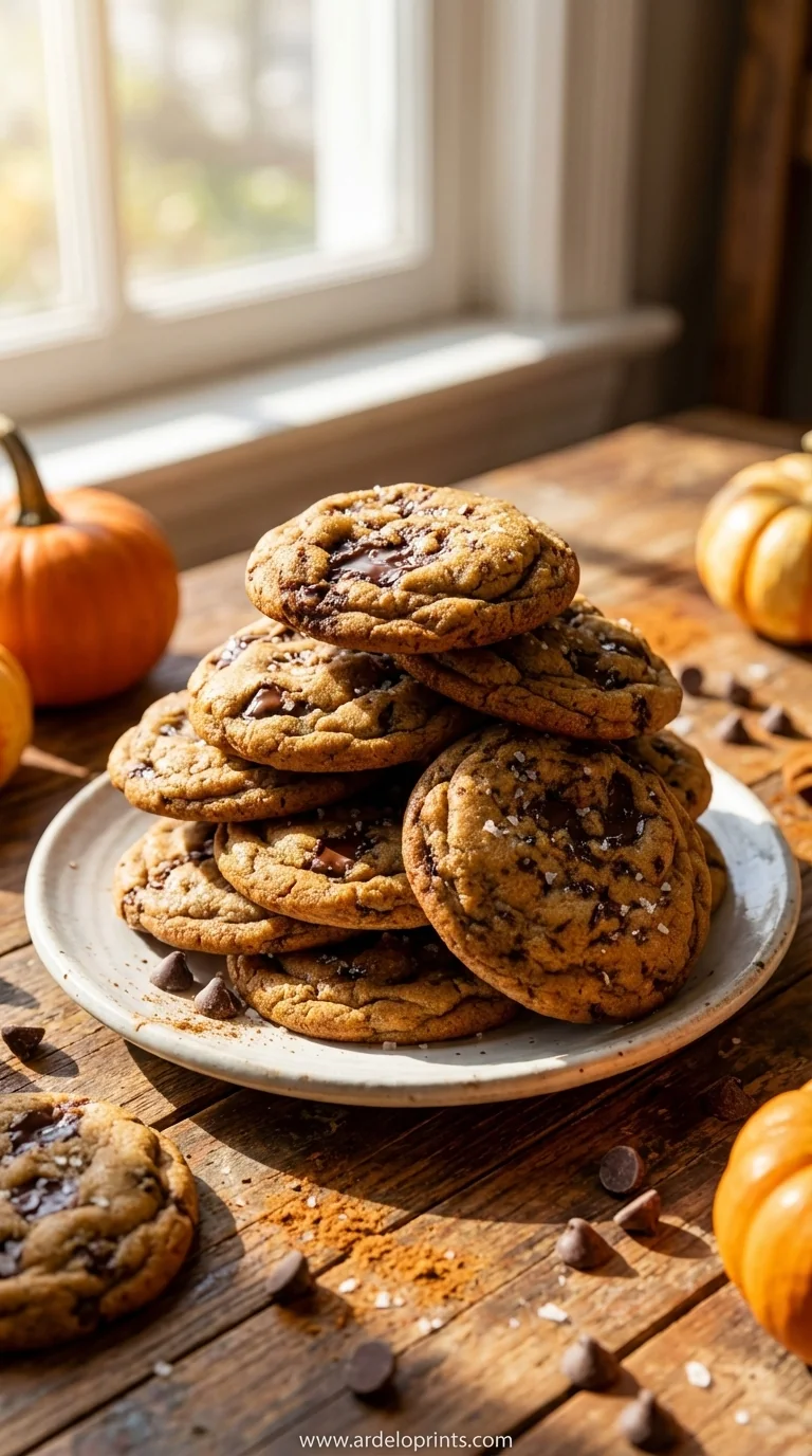 Brown Butter Pumpkin Chocolate Chip Cookies - feature image