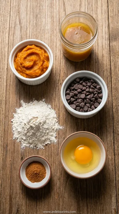 Brown Butter Pumpkin Chocolate Chip Cookies - ingredients preparation