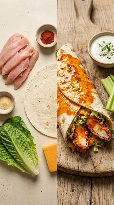 Crispy Buffalo Chicken Wrap - ready to serve