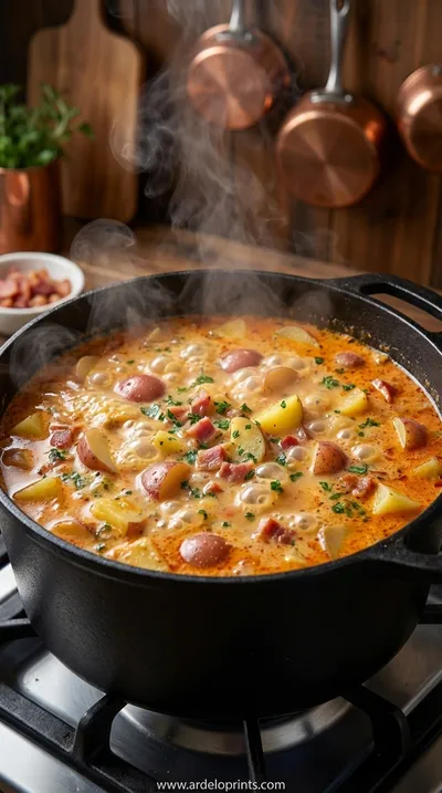 Cajun-Style Creamy Potato Soup: Warm Comfort Recipe - cooking process