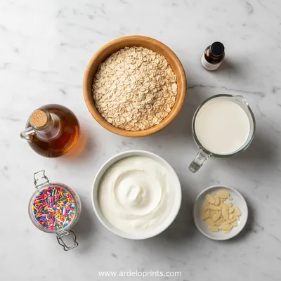 Cake Batter Overnight Oats - ingredients preparation