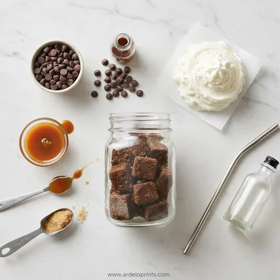 Caramel Ribbon Crunch Frappuccino Recipe - cooking process