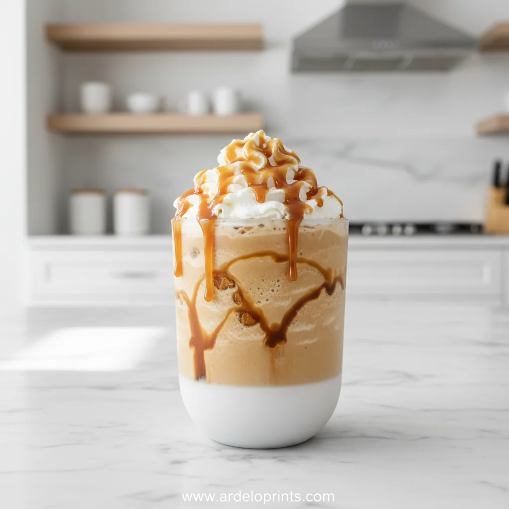 Caramel Ribbon Crunch Frappuccino Recipe - feature image