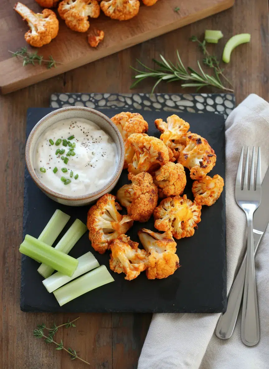 Cauliflower Buffalo Bites: Easy Recipe - final presentation