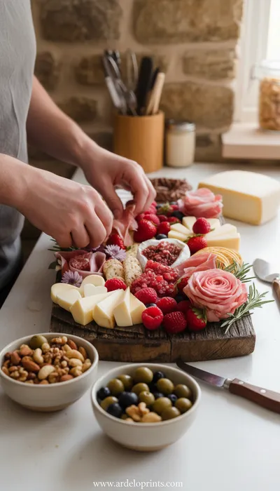 Perfect Festive Charcuterie Board Ideas - ingredients preparation