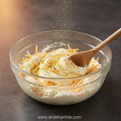 Cheddar Ranch Cheeseball - cooking process