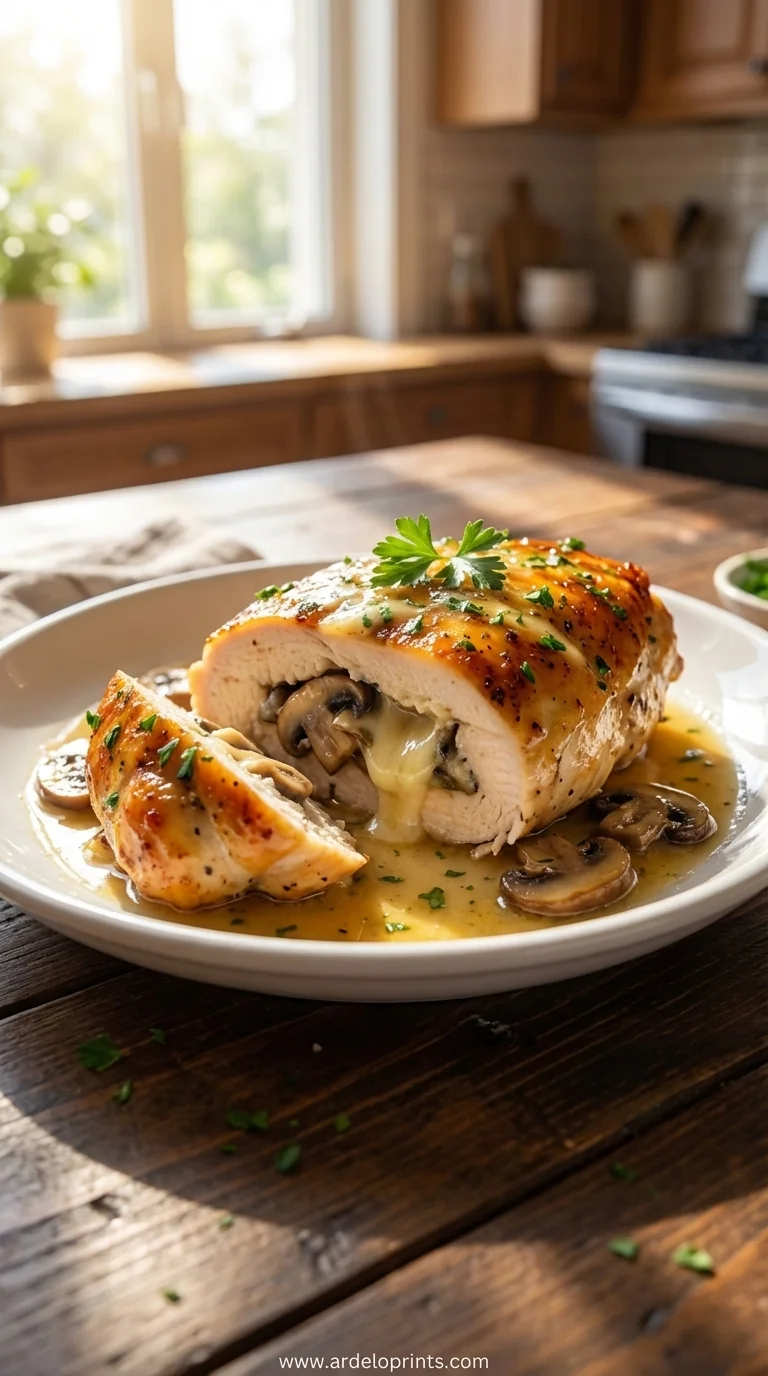 Cheesy Mushroom Stuffed Chicken Recipe