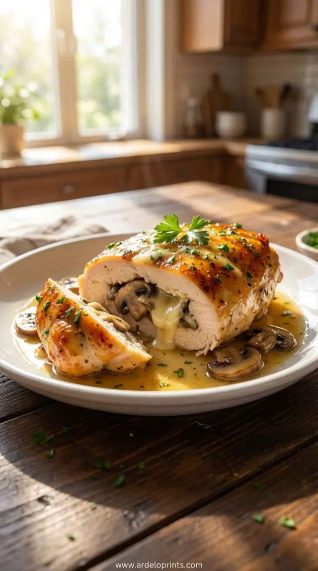 Cheesy Mushroom Stuffed Chicken Recipe