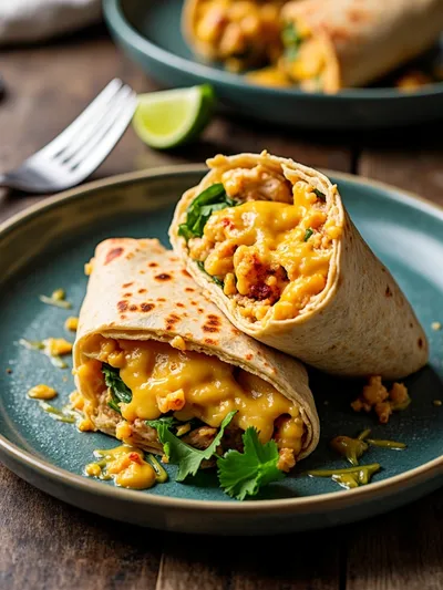 Cheesy Garlic Chicken Wraps - cooking process