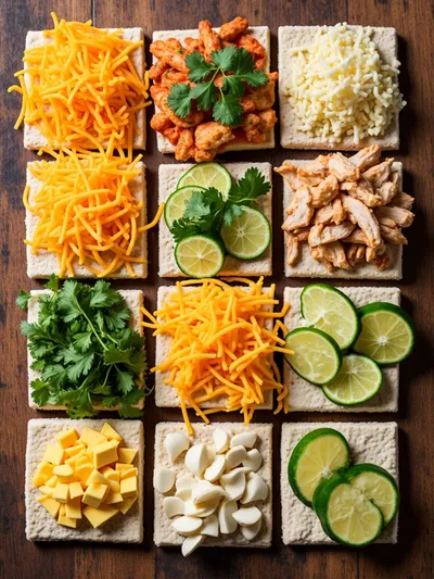 Cheesy Garlic Chicken Wraps - ingredients preparation