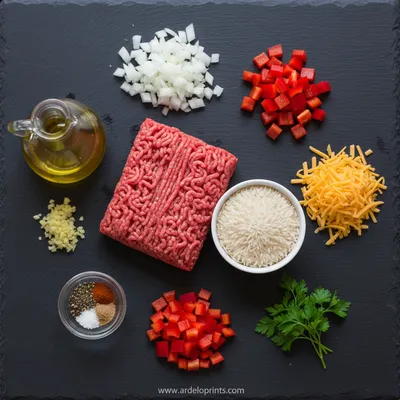 Cheesy Ground Beef and Rice Casserole - cooking process