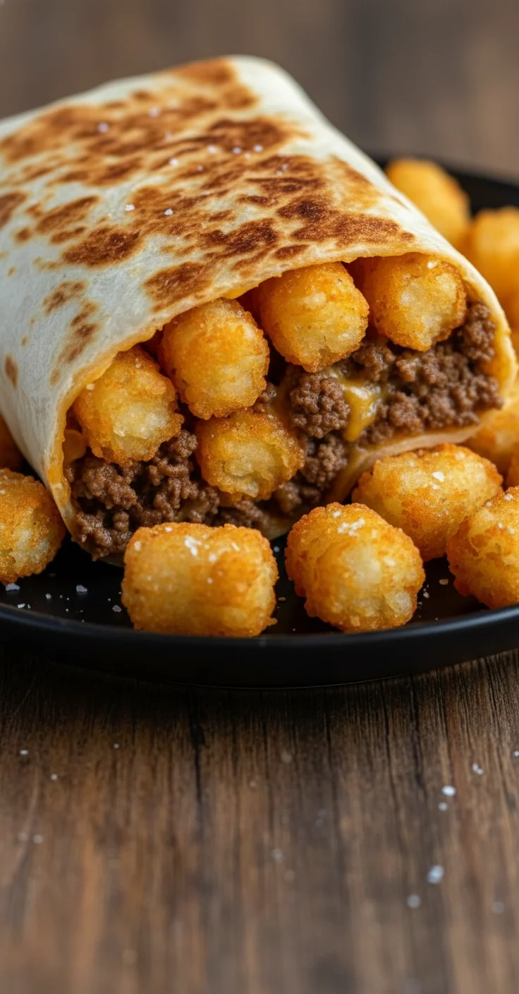 Cheesy Potato Burritos with Crispy Tater Tots - feature image