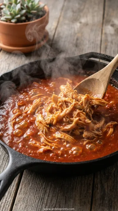 Cheesy Chicken Chile Enchiladas Recipe - cooking process