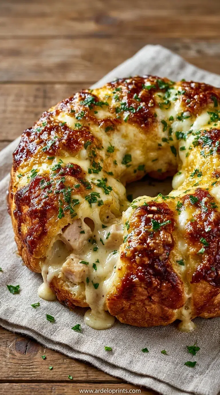 Cheesy Chicken Alfredo Monkey Bread Recipe - feature image