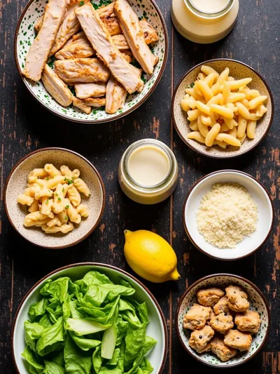 Chicken Caesar Pasta Salad – Ready in 20 Minutes - ingredients preparation