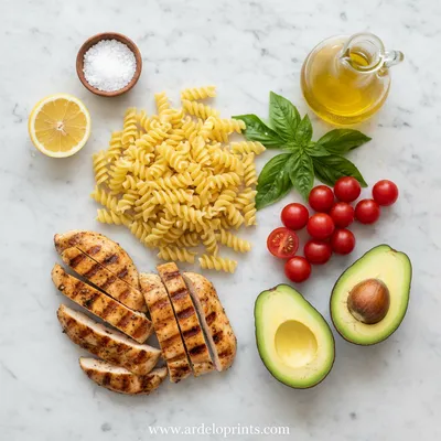 Chicken Pasta Salad With Avocado, Tomato, and Basil - cooking process