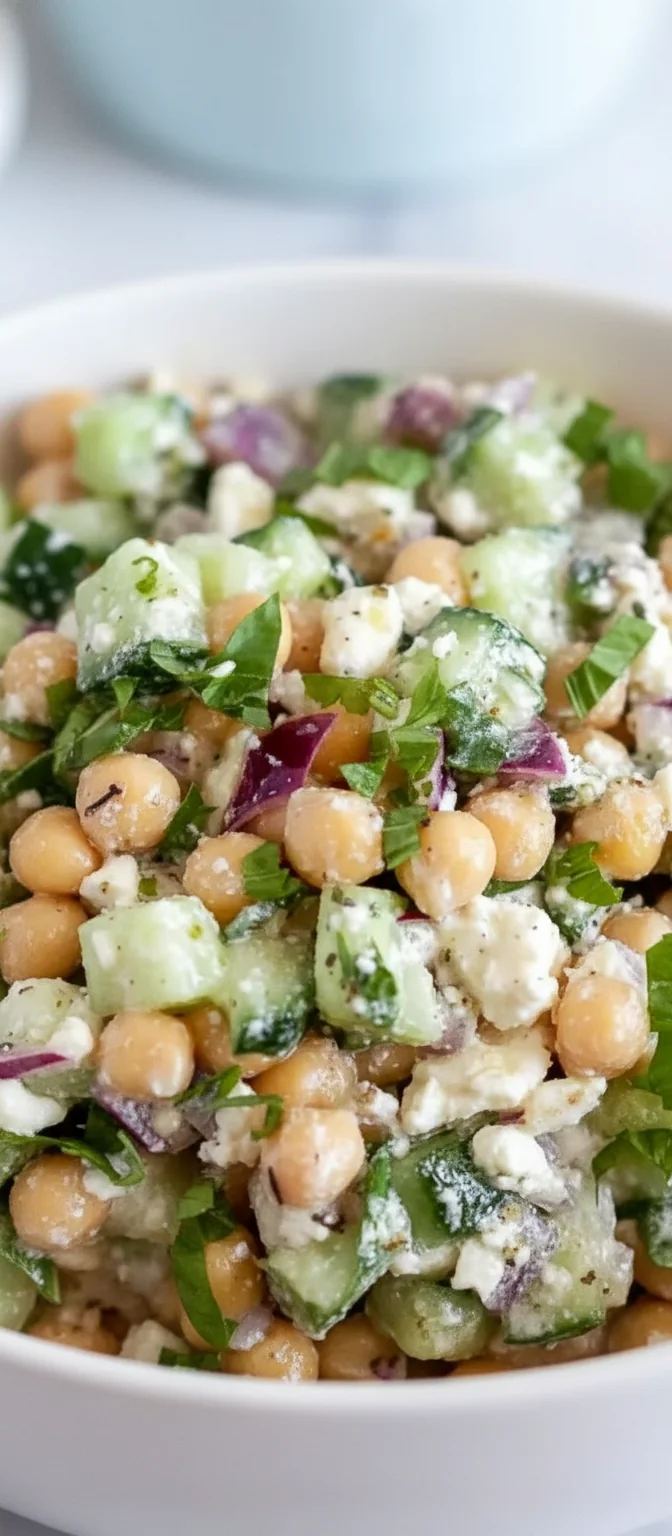 Chickpea Cucumber Feta Salad – Protein‑Packed Greek Dish - feature image