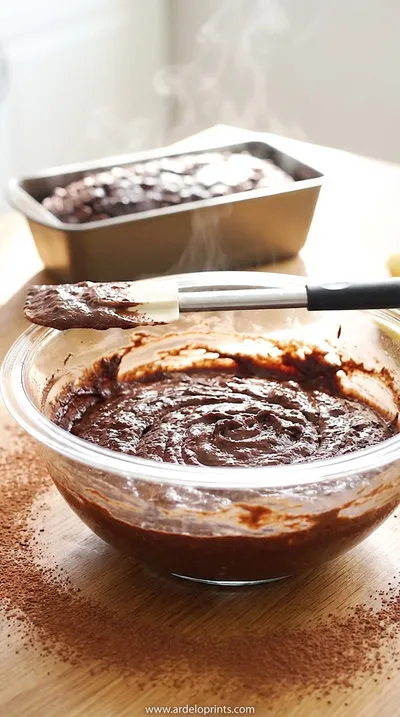 Chocolate Chocolate Chip Banana Bread Loaf Recipe - cooking process