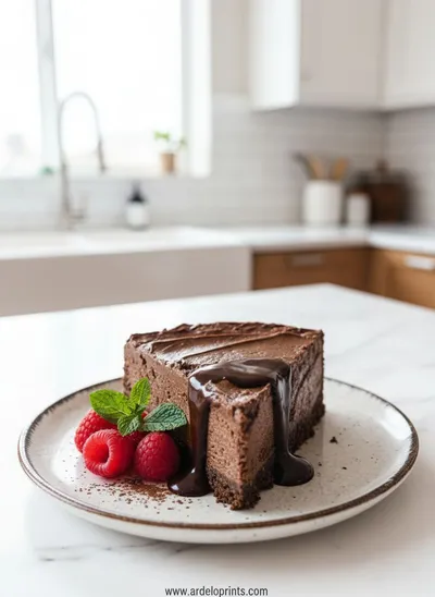 Chocolate Cottage Cheese Cheesecake - ready to serve