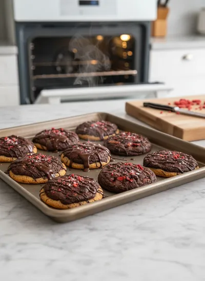 Chocolate Covered Strawberry Cookies - cooking process