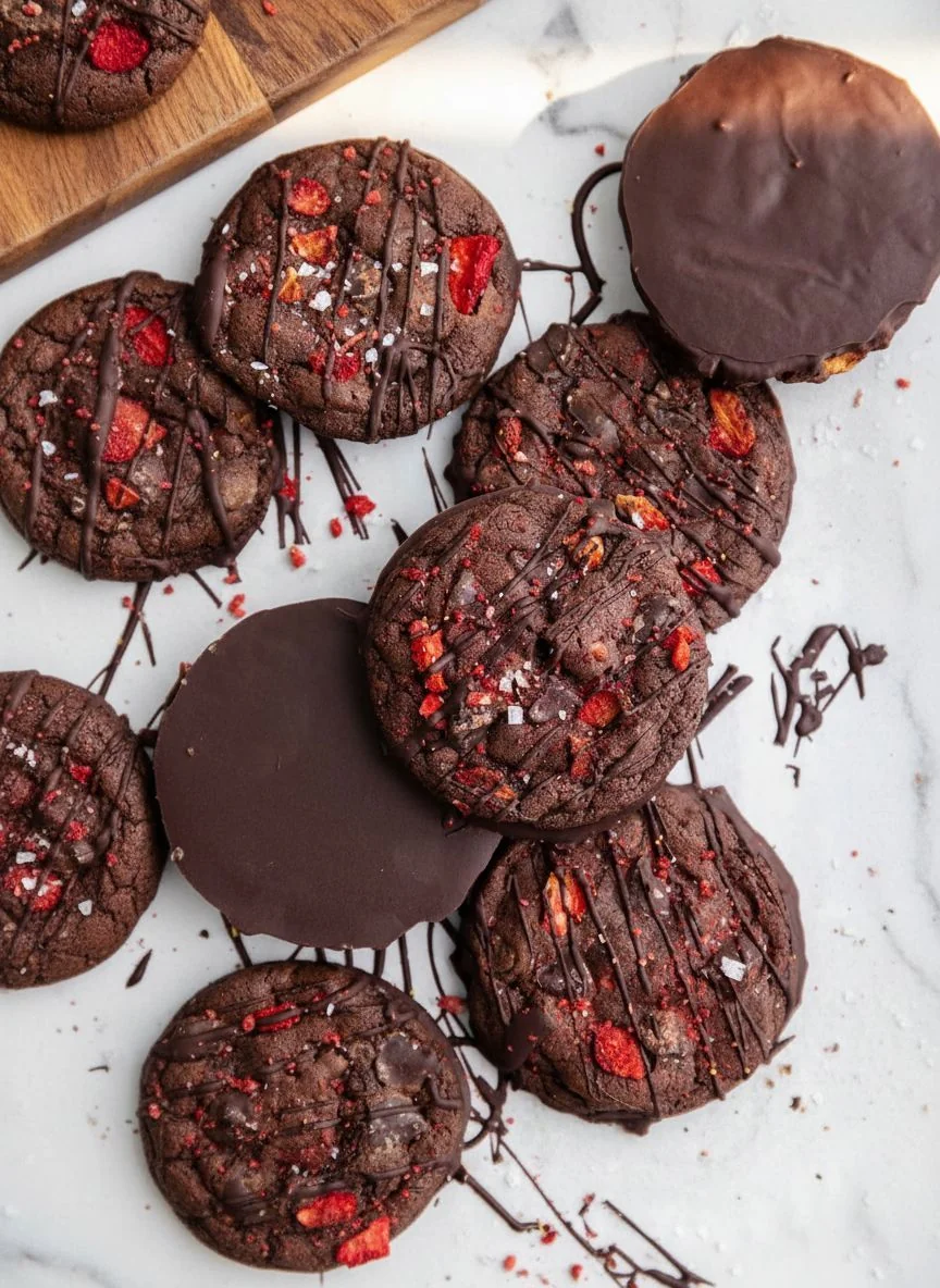 Chocolate Covered Strawberry Cookies - feature image