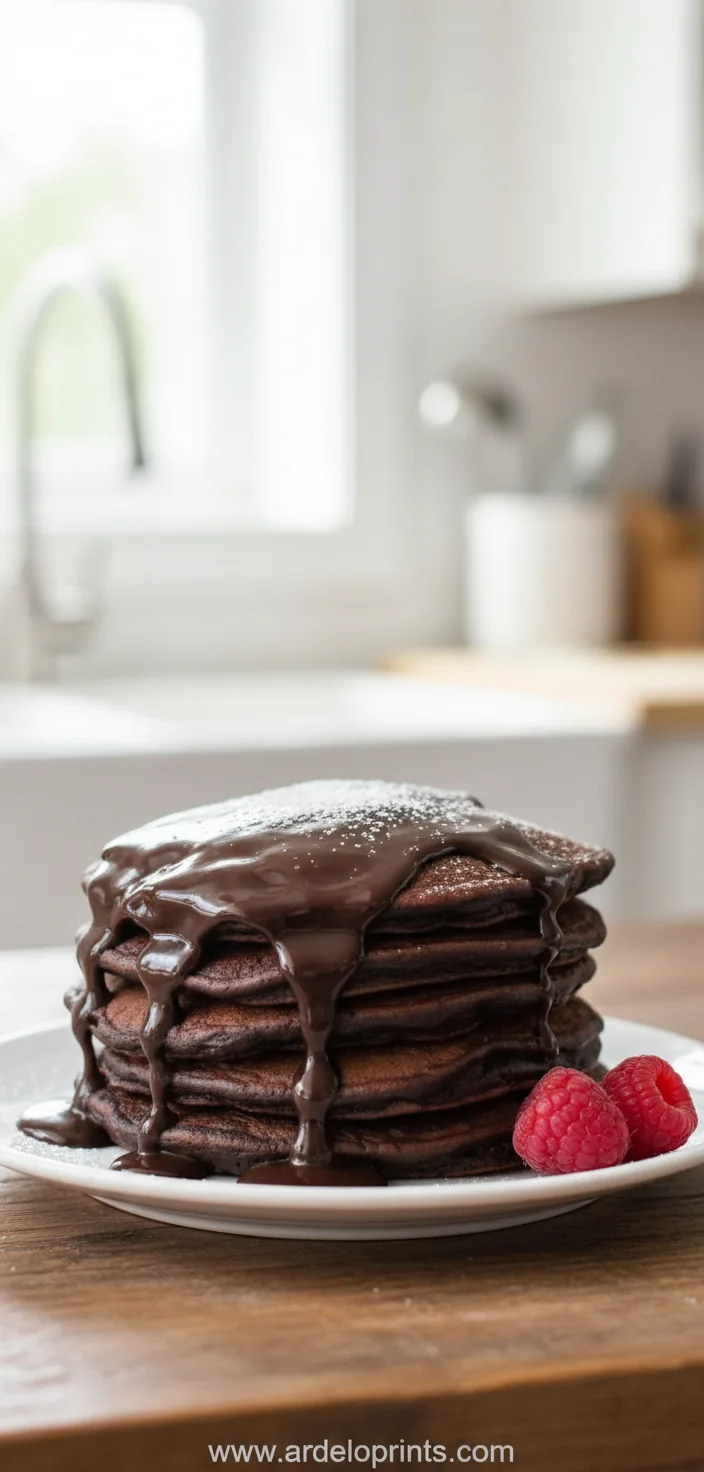 Chocolate Pancakes Breakfast Recipe - feature image