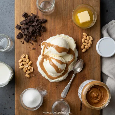 Chocolate Peanut Butter Ice Cream - cooking process
