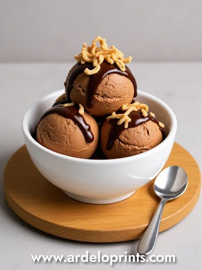 Chocolate Peanut Butter Ice Cream - ready to serve