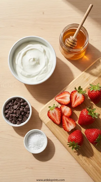 Chocolate Strawberry Yogurt Clusters: Viral Recipe - ingredients preparation