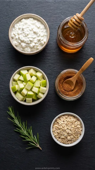 High Protein Cinnamon Apple Cottage Cheese Bites - ingredients preparation