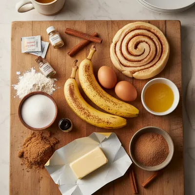 Cinnamon Roll Banana Bread - ingredients preparation