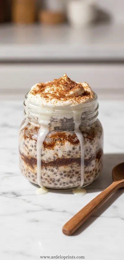 Cinnamon Roll Overnight Oats Recipe - ready to serve