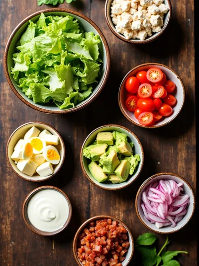 Cobb Salad Recipe – High Protein - ingredients preparation