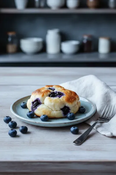 Cottage Cheese Blueberry Cloud Bread - ready to serve