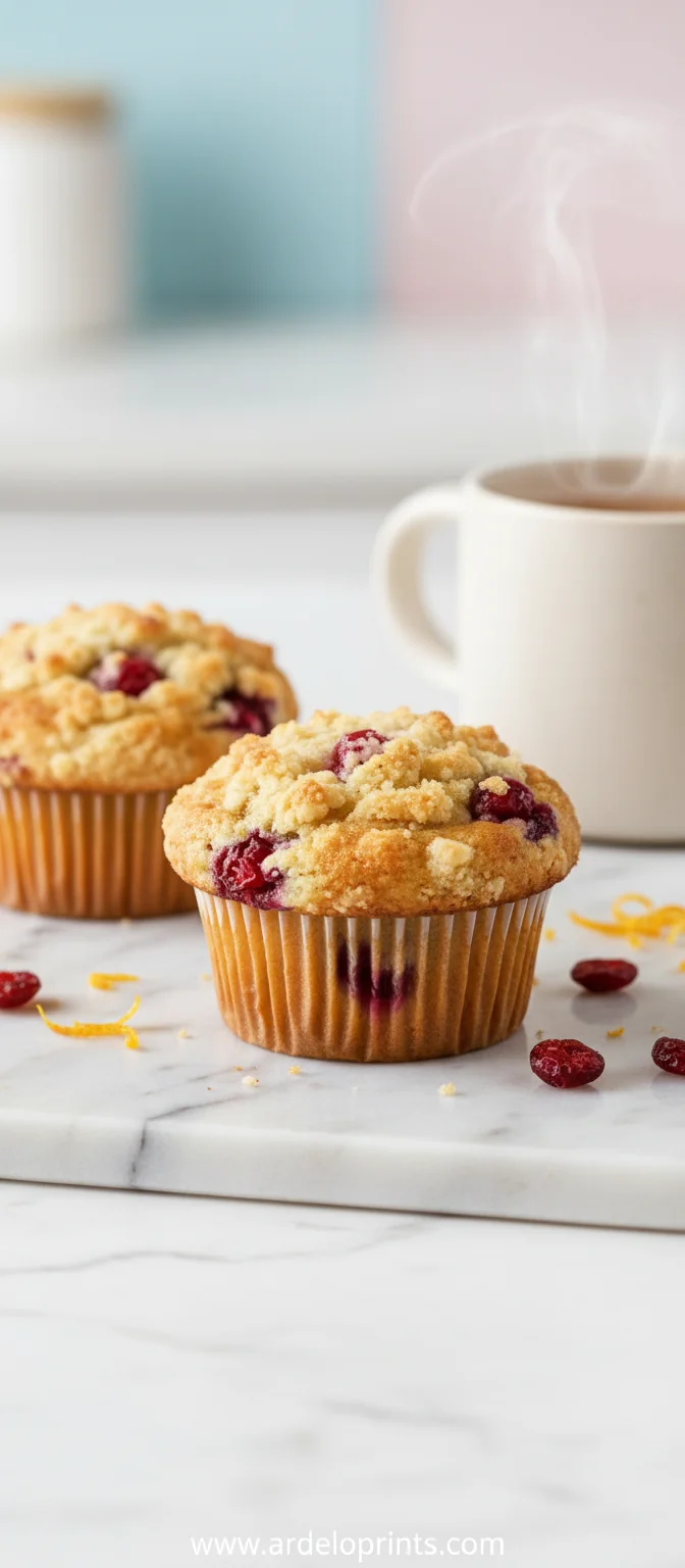 Cranberry Orange Muffins with Streusel Topping - feature image
