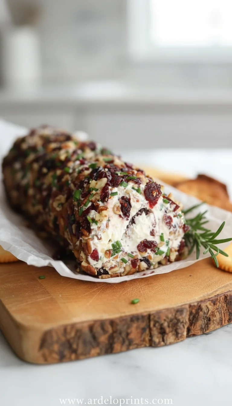Cranberry Pecan Cheese Log Recipe for Easy Entertaining - feature image