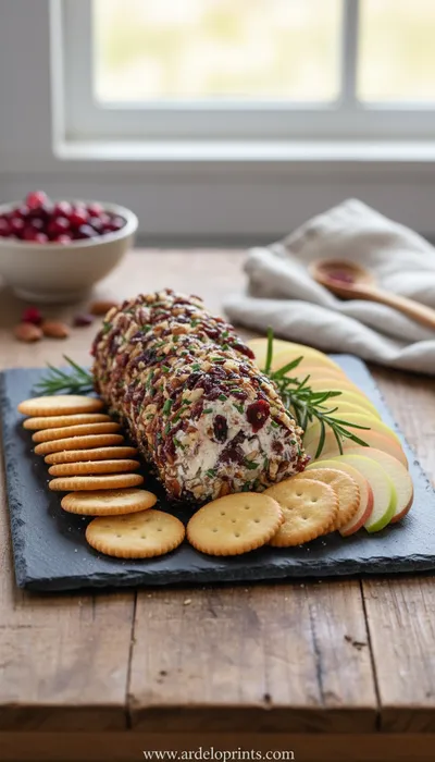Cranberry Pecan Cheese Log Recipe for Easy Entertaining - ready to serve