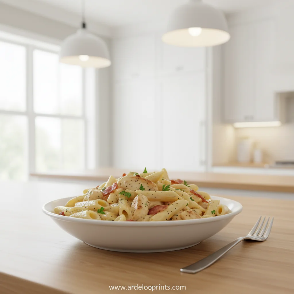 Creamy Chicken Turkey Ranch Pasta - feature image