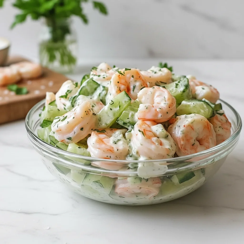 Creamy Cucumber Shrimp Salad - feature image