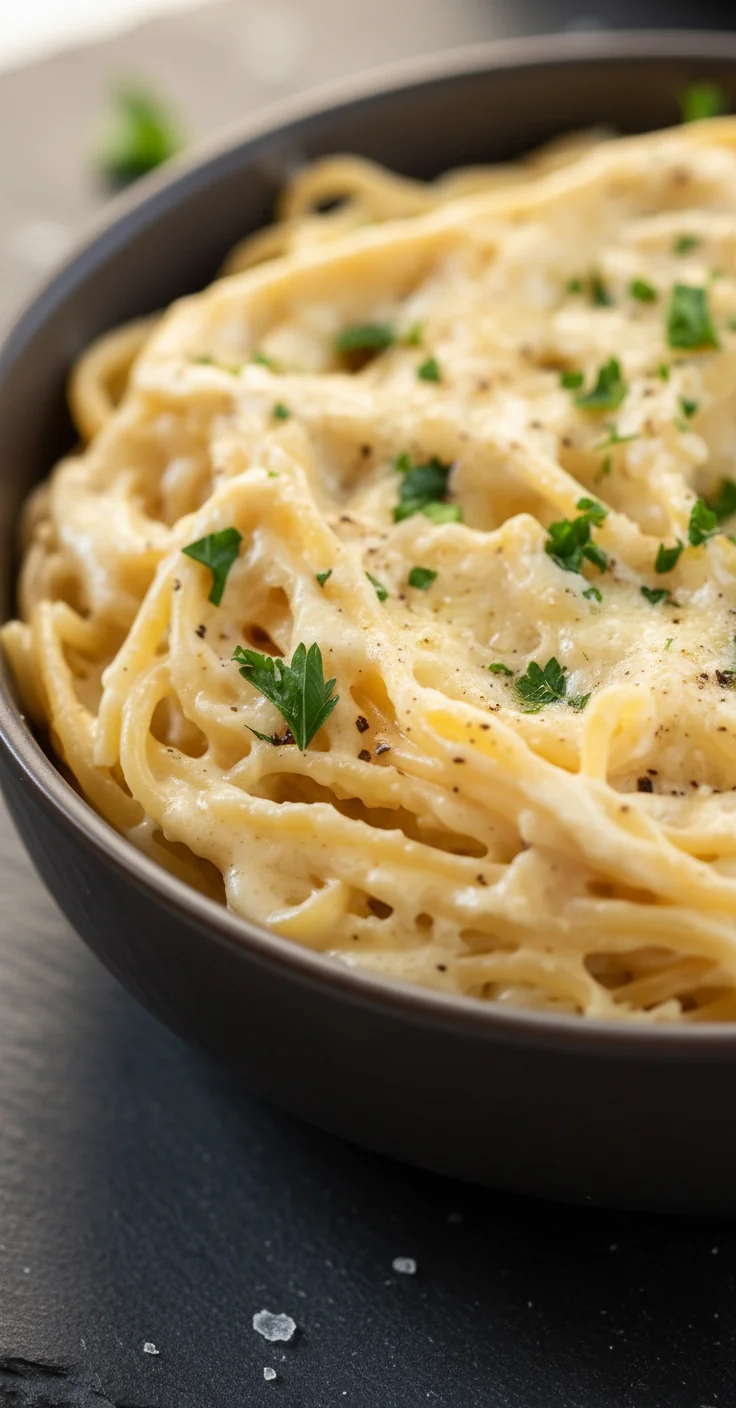 Creamy Garlic Parmesan Spaghetti - feature image
