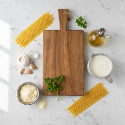 Creamy Garlic Parmesan Spaghetti - cooking process