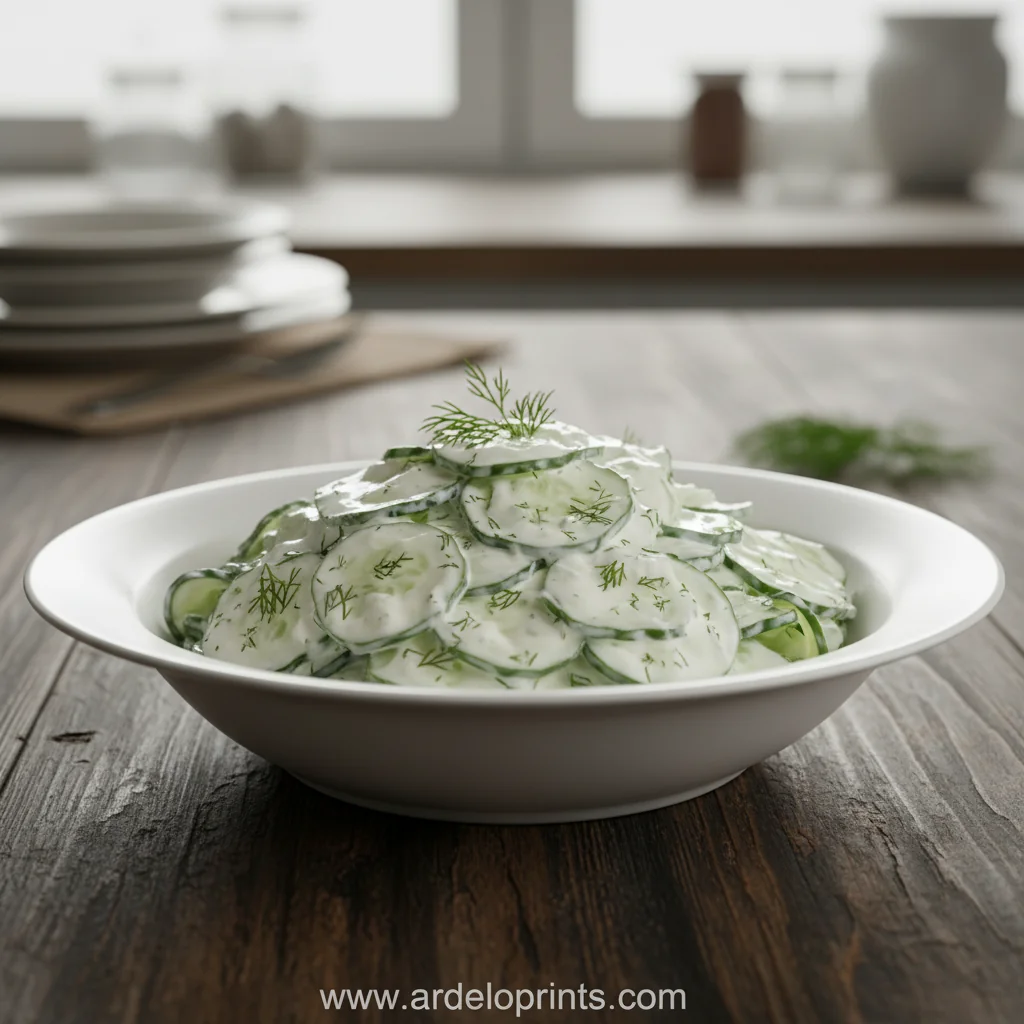 Creamy German Cucumber Salad - feature image
